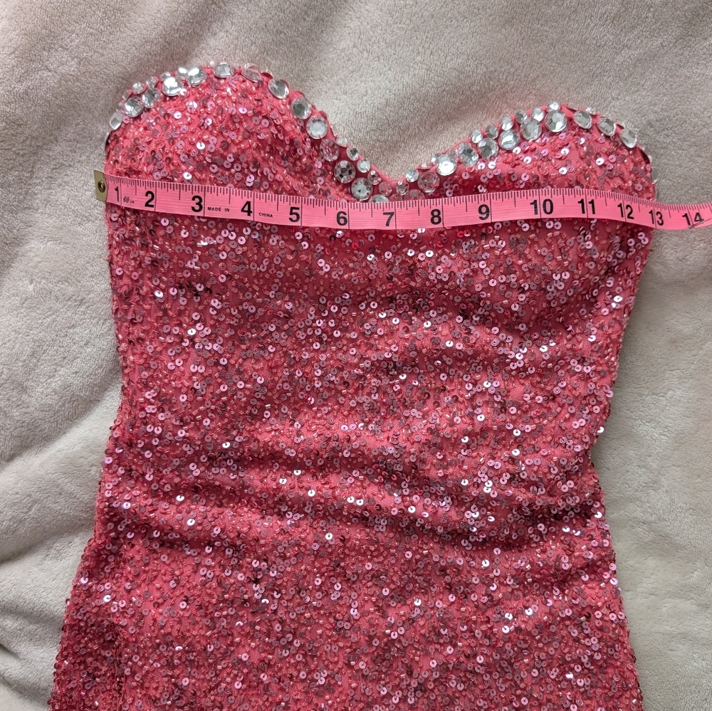 100% Silk Beaded Strapless Dress - Picture 8 of 12